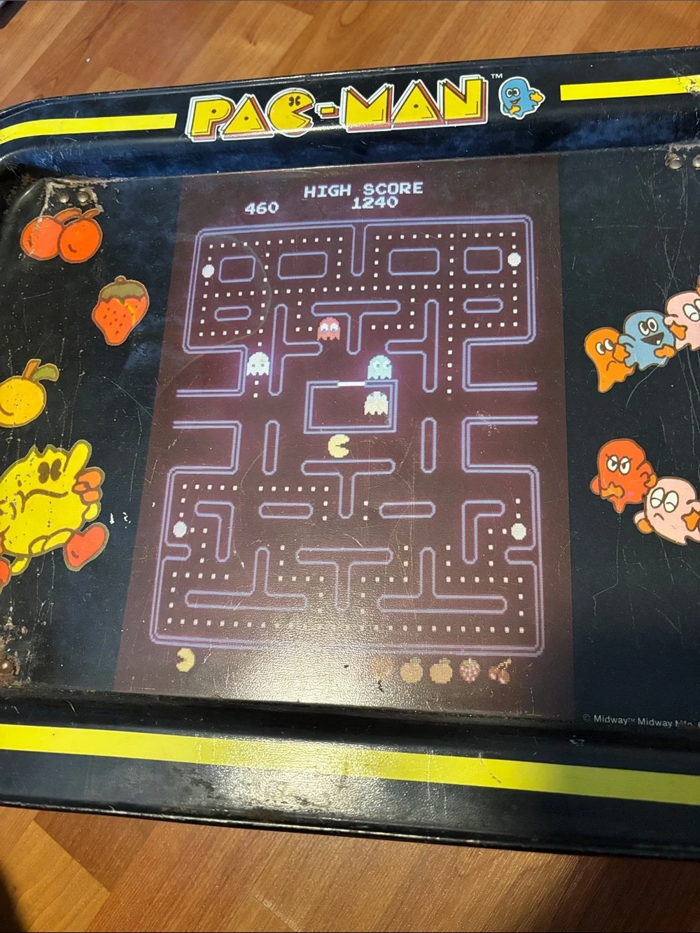 PAC MAN Metal Serving Tray in Black and Yellow